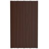 vidaXL Strešné panely 36 ks pozinkovaná oceľ hnedé 80x45 cm