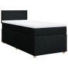 vidaXL Posteľný rám boxspring s matracom čierny 90x200 cm látka