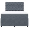 vidaXL Posteľný rám boxspring s matracom tmavosivý 140x190 cm zamat