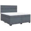 vidaXL Posteľný rám boxspring s matracom tmavosivý 180x200 cm zamat