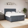 vidaXL Posteľný rám boxspring s matracom tmavosivý 180x200 cm zamat