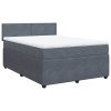 vidaXL Posteľný rám boxspring s matracom tmavosivý 160x200 cm zamat