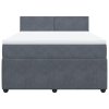 vidaXL Posteľný rám boxspring s matracom tmavosivý 160x200 cm zamat