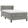 vidaXL Posteľný rám boxsping s matracom bledosivý 100x200 cm zamat