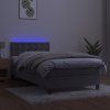vidaXL Posteľ boxsping s matracom a LED bledosivá 100x200 cm zamat