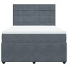 vidaXL Posteľný rám boxspring s matracom tmavosivý 160x200 cm zamat