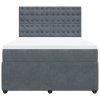 vidaXL Posteľný rám boxspring s matracom tmavosivý 160x200 cm zamat