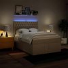 vidaXL Posteľný rám boxspring s matracom krémový 160x200 cm látka