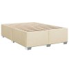 vidaXL Posteľný rám boxspring s matracom krémový 160x200 cm látka