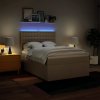 vidaXL Posteľný rám boxspring s matracom krémový 160x200 cm látka