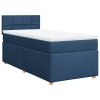 vidaXL Posteľný rám boxspring s matracom modrý 90x190 cm látka