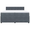 vidaXL Posteľný rám boxspring s matracom tmavosivý 200x200 cm zamat