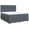 vidaXL Posteľný rám boxspring s matracom tmavosivý 200x200 cm zamat