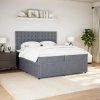 vidaXL Posteľný rám boxspring s matracom tmavosivý 200x200 cm zamat