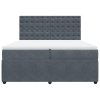 vidaXL Posteľný rám boxspring s matracom tmavosivý 200x200 cm zamat