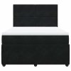 vidaXL Posteľný rám boxspring s matracom čierny 140x190 cm zamat