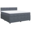 vidaXL Posteľný rám boxspring s matracom tmavosivý 180x200 cm zamat