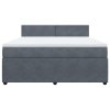 vidaXL Posteľný rám boxspring s matracom tmavosivý 180x200 cm zamat
