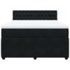 vidaXL Posteľný rám boxspring s matracom čierny 160x200 cm zamat