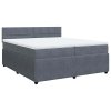 vidaXL Posteľný rám boxspring s matracom tmavosivý 200x200 cm zamat