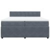 vidaXL Posteľný rám boxspring s matracom tmavosivý 200x200 cm zamat