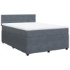 vidaXL Posteľný rám boxspring s matracom tmavosivý 160x200 cm zamat