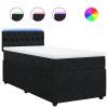 vidaXL Posteľný rám boxspring s matracom čierny 90x190 cm zamat