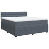 vidaXL Posteľný rám boxspring s matracom tmavosivý 200x200 cm zamat