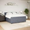 vidaXL Posteľný rám boxspring s matracom tmavosivý 200x200 cm zamat