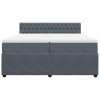 vidaXL Posteľný rám boxspring s matracom tmavosivý 200x200 cm zamat