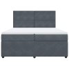 vidaXL Posteľný rám boxspring s matracom tmavosivý 200x200 cm zamat