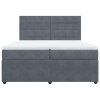 vidaXL Posteľný rám boxspring s matracom tmavosivý 200x200 cm zamat