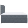 vidaXL Posteľný rám boxspring s matracom tmavosivý 200x200 cm zamat