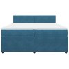 vidaXL Posteľný rám boxsping s matracom modrá 200x200 cm zamat