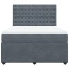 vidaXL Posteľný rám boxspring s matracom tmavosivý 160x200 cm zamat