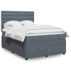 vidaXL Posteľný rám boxspring s matracom tmavosivý 160x200 cm zamat