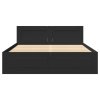 vidaXL Posteľný rám s čelom čierny 120x190 cm kompozitné drevo
