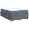 vidaXL Posteľný rám boxspring s matracom tmavosivý 160x200 cm zamat