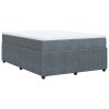 vidaXL Posteľný rám boxspring s matracom tmavosivý 160x200 cm zamat