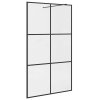 vidaXL Sprchová zástena s priehľadným ESG sklom 115x195 cm čierna