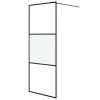 vidaXL Sprchová zástena čierna 80x195 cm polopriehľadné ESG sklo