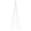 vidaXL LED vianočný stromček na stožiari 550 LED studená biela 300 cm