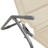 vidaXL Skladacie lehátka 2 ks krémové textilén a práškovaná oceľ