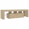 vidaXL TV skrinka s LED svetlami, dub sonoma 140x36,5x40 cm
