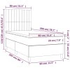 vidaXL Posteľ boxsping s matracom a LED tmavohnedá 80x200 cm látka