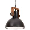 vidaXL Industriálna závesná lampa 25 W, čierna, okrúhla 30 cm E27