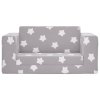 vidaXL Detská rozkladacia pohovka 2-mies. bledosivá hviezdy mäkký plyš