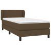 vidaXL Posteľný rám boxsping s matracom hnedý 90x200 cm látka