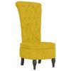 vidaXL Stolička s vysokým operadlom, žltá, zamat, s gombíkmi