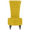 vidaXL Stolička s vysokým operadlom, žltá, zamat, s gombíkmi